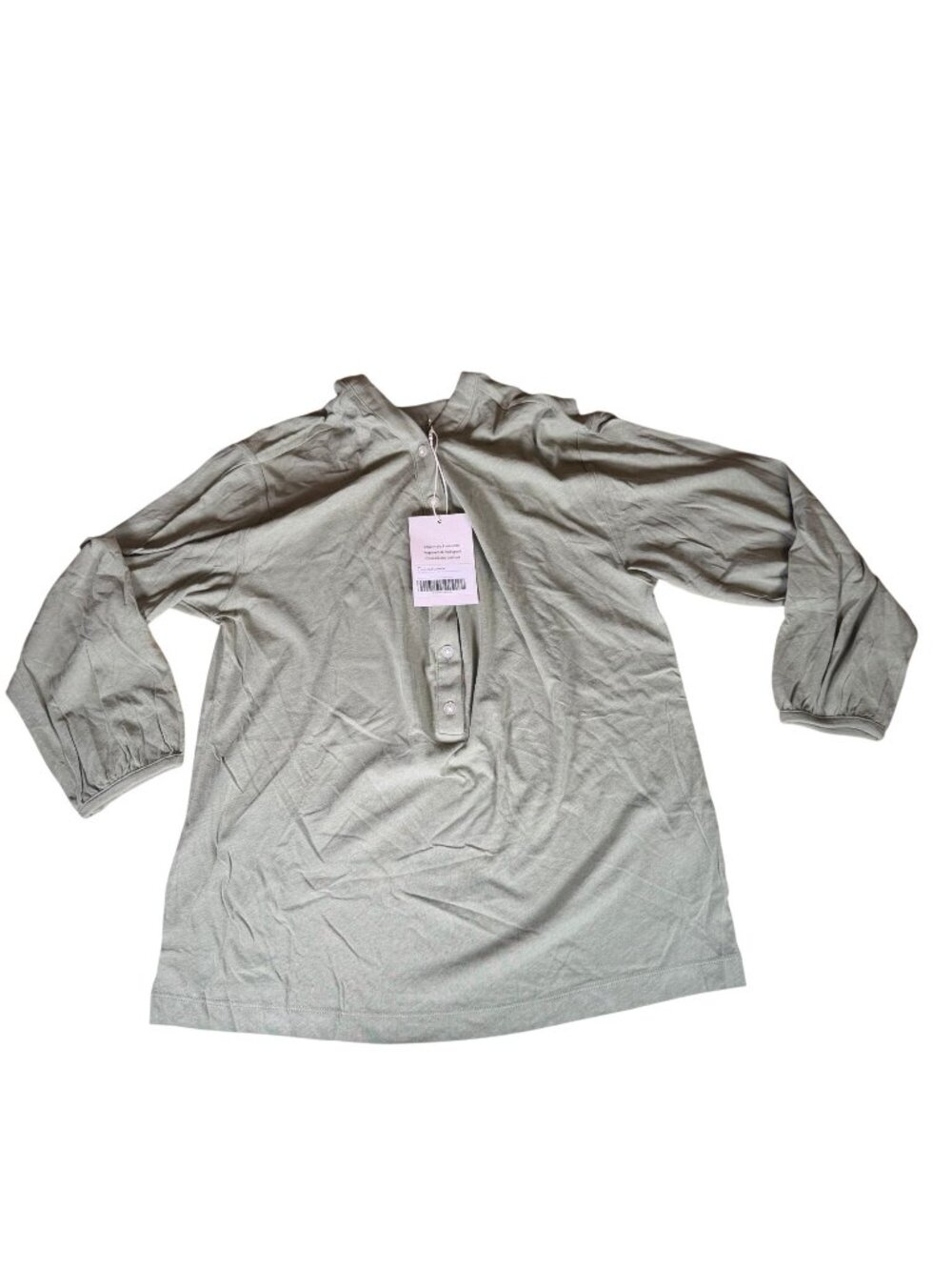 Everlane The Air V-Neck Henley Tshirt Sagebush Green Size Medium NWT